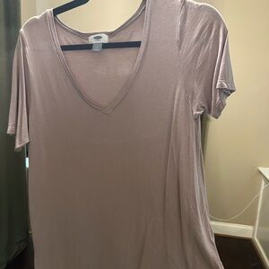 Old Navy Soft Mauve V-Neck Short Sleeve Tee